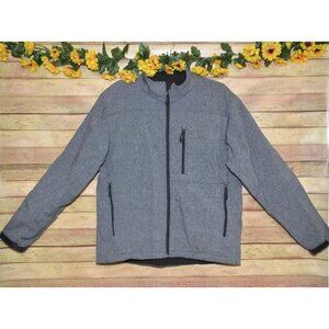 Kirkland Signature Men's Gray Zip Up Jacket Size L Warm Lining Pockets Winter